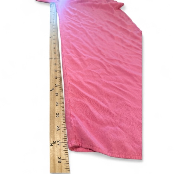 Canvas Wide Leg Pant Size Large Pink Elastic Waist Adjustable Drawstring Flowy - Picture 7 of 10